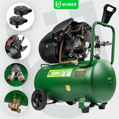 Kompresorius Wuber W54005, 50L (2 cilindrai, 8 BAR) 2000W, 170 l/min Kompresorius Wuber W54005, 50L (2 cilindrai, 8 BAR) 2000W, 170 l/min