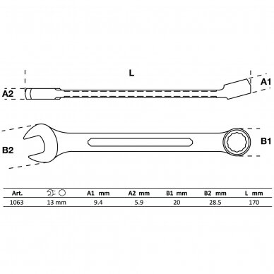 Kombinuotas raktas 13mm 1 Kombinuotas raktas 13mm 1