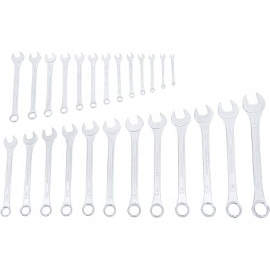 Kombinuotų raktų komplektas 6-32mm 25 vnt. 3 Kombinuotų raktų komplektas 6-32mm 25 vnt. 3