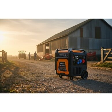 Kompak KGG90Ei-DF dvikuris trifazis inverterinis generatorius su ATS – 8,9 kW, 400/230V, benzinas / dujos 15