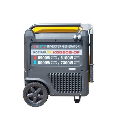 Kompak KGG90Ei-DF dvikuris trifazis inverterinis generatorius su ATS – 8,9 kW, 400/230V, benzinas / dujos 9