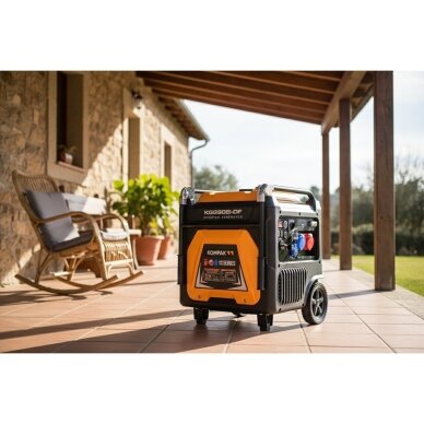 Kompak KGG90Ei-DF dvikuris trifazis inverterinis generatorius su ATS – 8,9 kW, 400/230V, benzinas / dujos 14