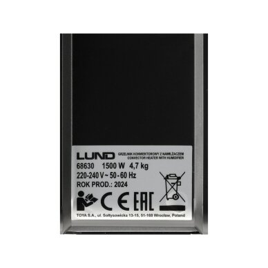 Konvektorinis šildytuvas su drėkintuvu | 1500W LUND 11 Konvektorinis šildytuvas su drėkintuvu | 1500W LUND 11