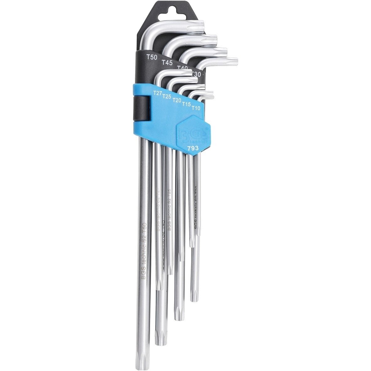 L tipo raktų rinkinys labai ilgi T-Star (Torx) T10-T50 9vnt. 1 L tipo raktų rinkinys labai ilgi T-Star (Torx) T10-T50 9vnt. 1