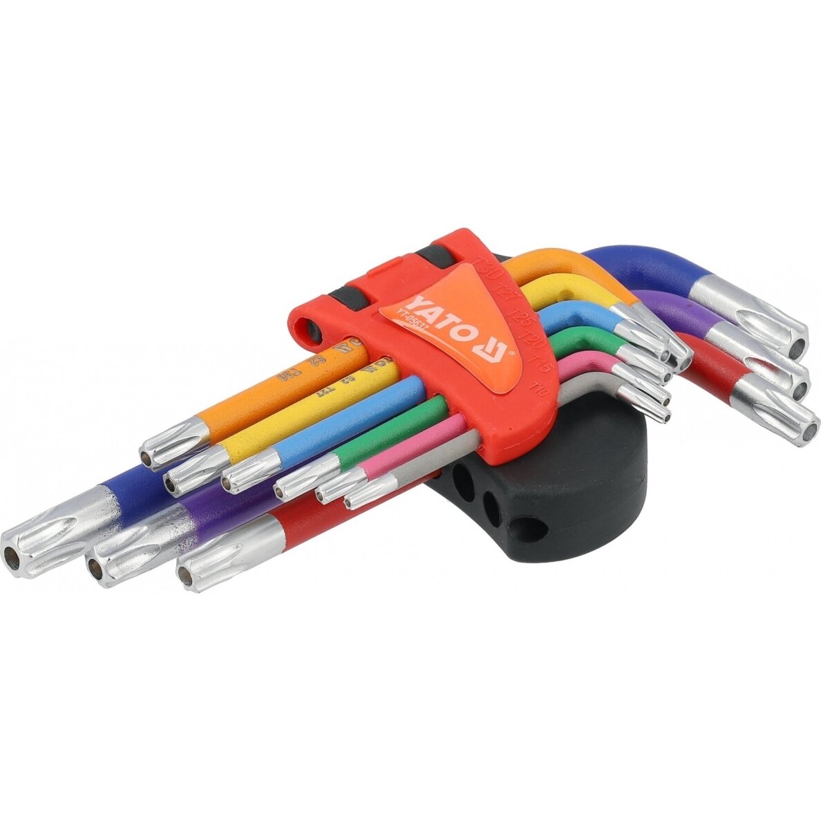 L tipo raktų rinkinys | spalvoti / S2 | T-Star (Torx) / T10 - T50 | 9 vnt. YATO 2