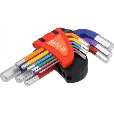 L tipo raktų rinkinys | spalvoti / S2 | hex šešiakampis 1,5 - 10 mm | 9 vnt YATO L tipo raktų rinkinys | spalvoti / S2 | hex šešiakampis 1,5 - 10 mm | 9 vnt YATO