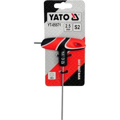 L tipo atsuktuvas HEX su rankena 2.5 mm YATO 1