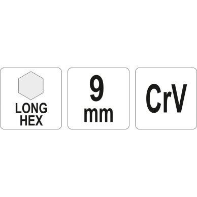 L tipo raktas | ilgas | hex šešiakampis | 9,0 mm 1 L tipo raktas | ilgas | hex šešiakampis | 9,0 mm 1
