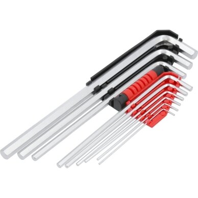 L tipo raktų rinkinys ilgas tipas hex šešiakampis 1,5 - 10 mm 9 vnt. YT-0501 YATO