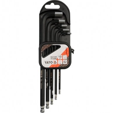 L tipo raktų rinkinys ilgas tipas S2 hex šešiakampis su šarnyru 1,27 - 10 mm 10 vnt. L tipo raktų rinkinys ilgas tipas S2 hex šešiakampis su šarnyru 1,27 - 10 mm 10 vnt.