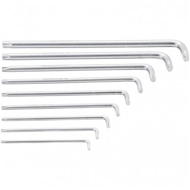 L tipo raktų rinkinys labai ilgi T-Star (Torx) T10-T50 9vnt. 2 L tipo raktų rinkinys labai ilgi T-Star (Torx) T10-T50 9vnt. 2