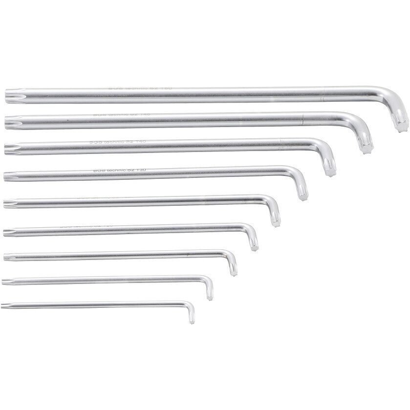 L tipo raktų rinkinys labai ilgi T-Star (Torx) T10-T50 9vnt. 2 L tipo raktų rinkinys labai ilgi T-Star (Torx) T10-T50 9vnt. 2