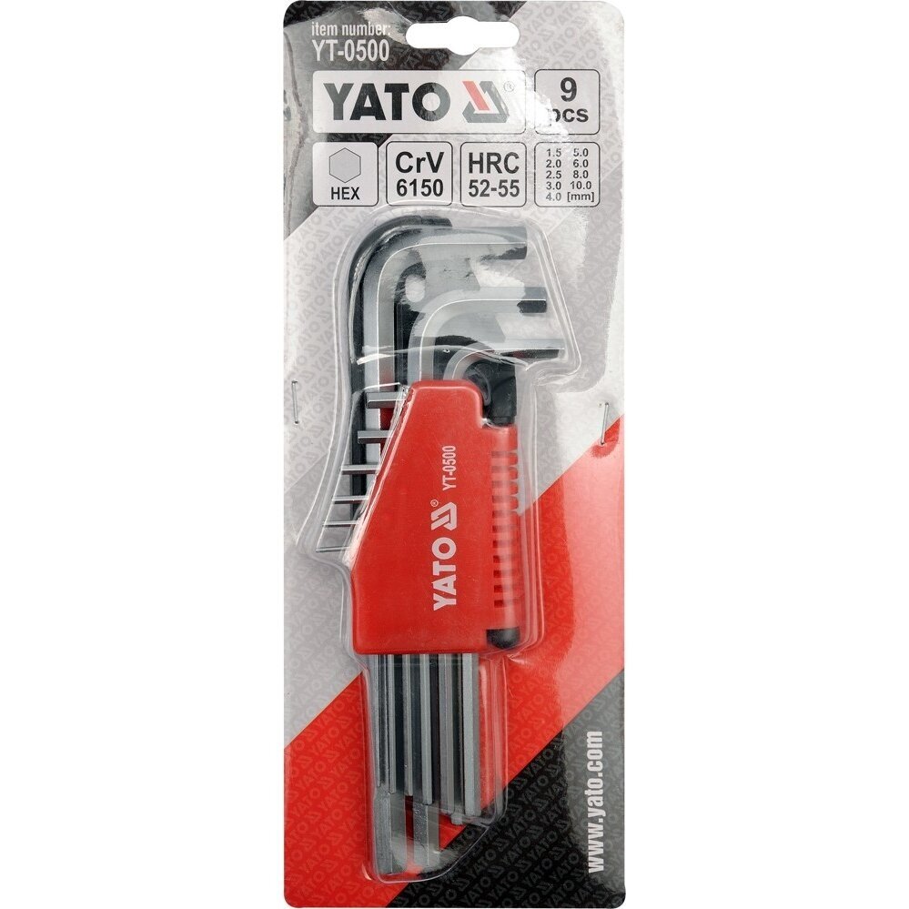 L tipo raktų rinkinys vidutinis ilgis hex šešiakampis 1,5 - 10 mm 9 vnt. 1 L tipo raktų rinkinys vidutinis ilgis hex šešiakampis 1,5 - 10 mm 9 vnt. 1