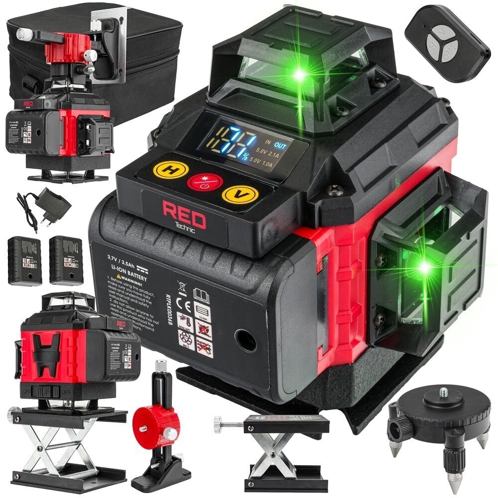 Lazerinis nivelyras 4D 360 GREEN RED TECHNIC