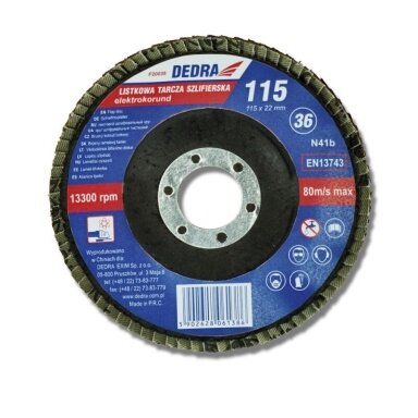 Lapelinis šlifavimo diskas 125x22mm 80H Dedra F21080