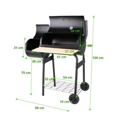 Lauko kepsninė - grilis su dangčiu ir grotelėmis 60cm Lauko kepsninė - grilis su dangčiu ir grotelėmis 60cm
