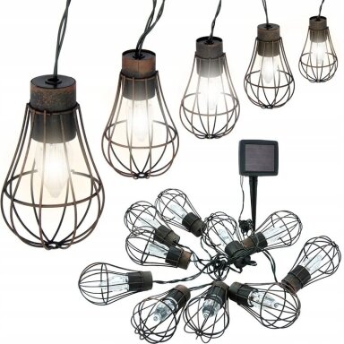 Lauko LED lempučių girlianda su saulės baterija 4m Lauko LED lempučių girlianda su saulės baterija 4m