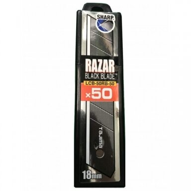 Laužomos geležtės TAJIMA Razar Black 18mm, 50vnt. Laužomos geležtės TAJIMA Razar Black 18mm, 50vnt.
