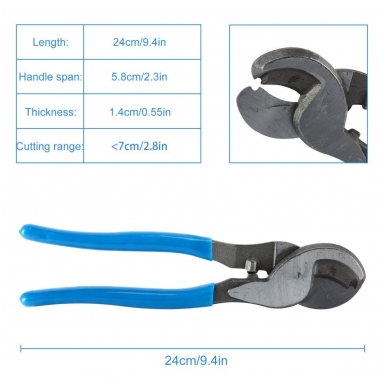 Laidų presavimo ir žirklių kabeliui komplektas (6-50mm²) 8
