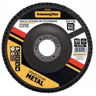 Lapelinis šlifavimo diskas 125mm G80 Lapelinis šlifavimo diskas 125mm G80