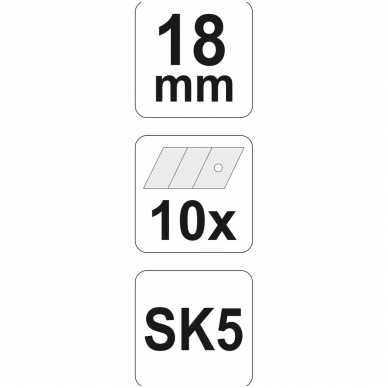 Laužomos geležtės peiliukams SK5 plienas 18mm 10vnt. 3
