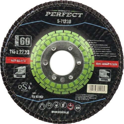 Lapelinis metalo šlifavimo diskas STALCO CYRKON 125 G60 Lapelinis metalo šlifavimo diskas STALCO CYRKON 125 G60