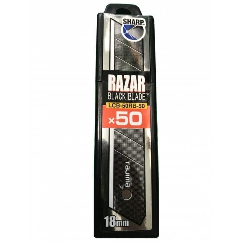 Laužomos geležtės TAJIMA Razar Black 18mm, 50vnt. Laužomos geležtės TAJIMA Razar Black 18mm, 50vnt.