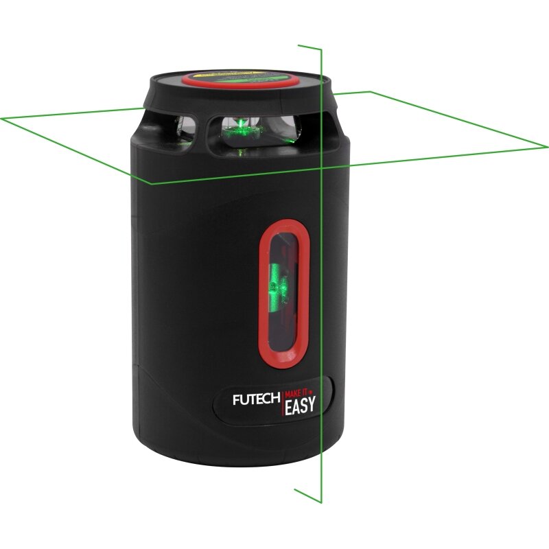 Lazerinis matuoklis Futech 360°, žalias Lazerinis matuoklis Futech 360°, žalias