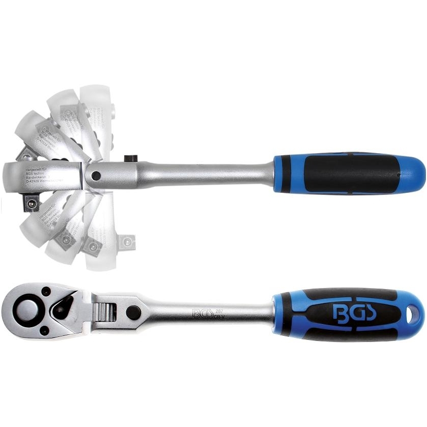 Lanksti terkšlė galvutėms (fiksuojama) 1/2" BGS Technic Lanksti terkšlė galvutėms (fiksuojama) 1/2" BGS Technic