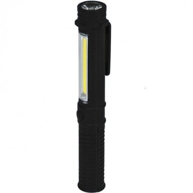 LED žibintuvėlis 1.5W COB LED+1WLED, PEN, su elementais LED žibintuvėlis 1.5W COB LED+1WLED, PEN, su elementais