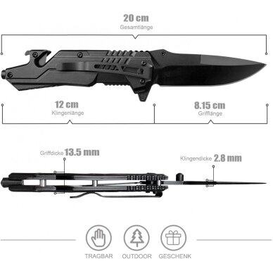 Lenktinis peilis | Nerūdijančio plieno | 20 cm (J12) 3 Lenktinis peilis | Nerūdijančio plieno | 20 cm (J12) 3