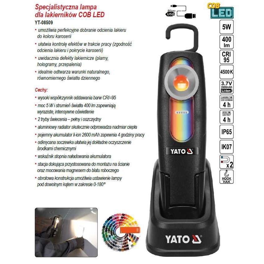 Lempa dažų parinkimui YATO 9 Lempa dažų parinkimui YATO 9