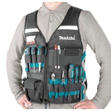 Liemenė su reguliuojamais skyriais įrankiams MAKITA E-15609 4 Liemenė su reguliuojamais skyriais įrankiams MAKITA E-15609 4