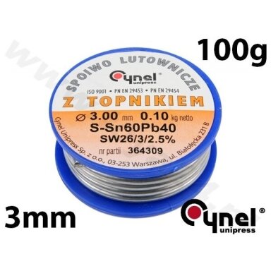 Lydmetalio viela Ø 3,00mm. 100g su fliusu (76826) Lydmetalio viela Ø 3,00mm. 100g su fliusu (76826)