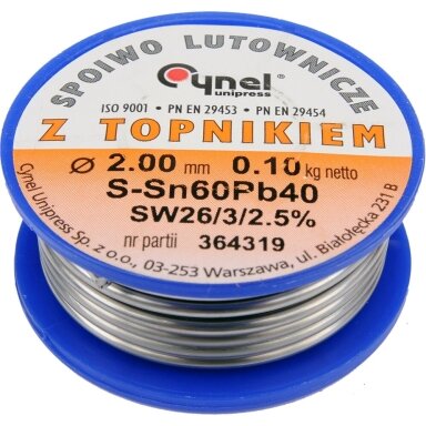 Lydmetalio viela su fliusu Ø2mm 100g Lydmetalio viela su fliusu Ø2mm 100g