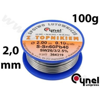 Lydmetalio viela su fliusu Ø2mm 100g Lydmetalio viela su fliusu Ø2mm 100g