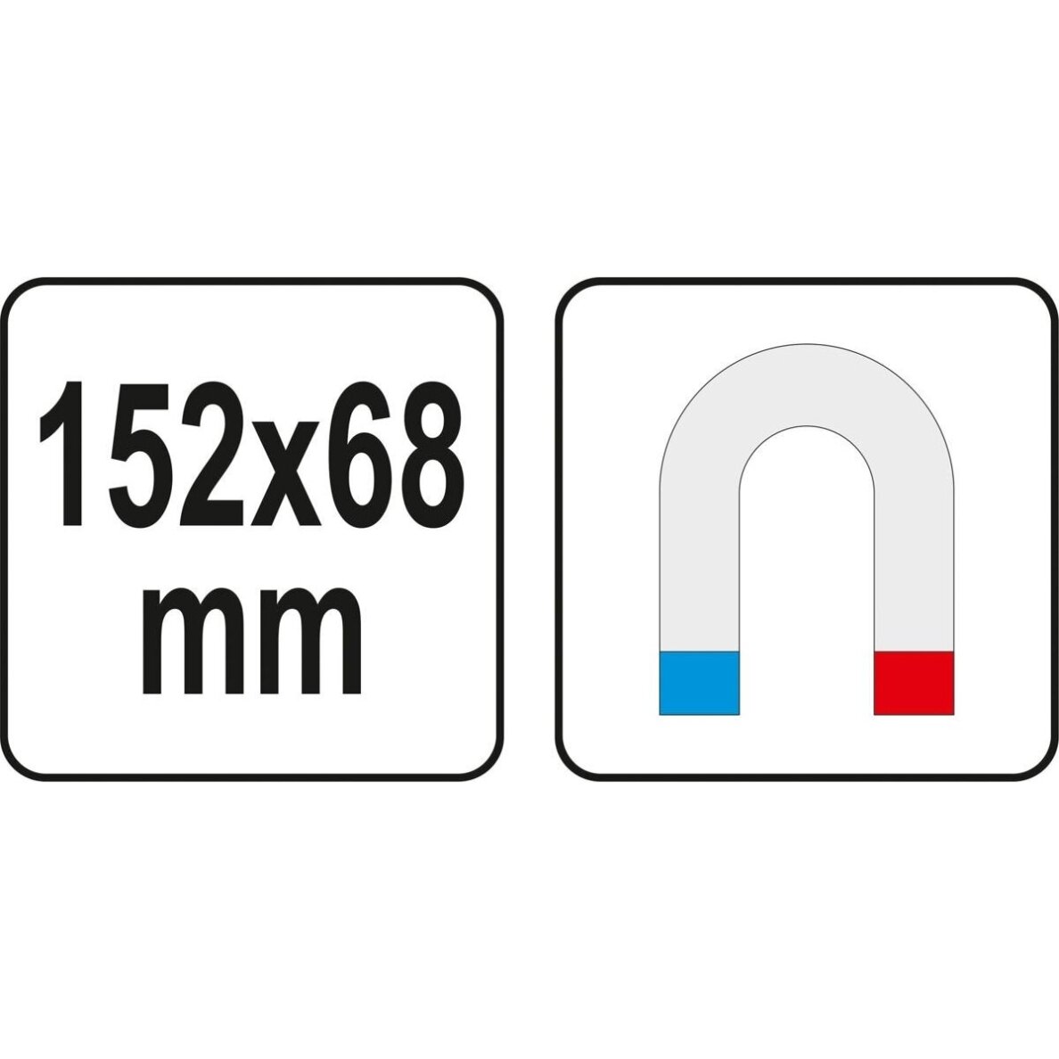 Magnetinė lėkštelė 152x68x16 mm YATO YT-08312 | 2 magnetai 4