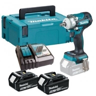 Makita DTW300RTJ Akumuliatorinis smūginis veržliasukis 18V, 330 Nm, 2x5.0Ah Makita DTW300RTJ Akumuliatorinis smūginis veržliasukis 18V, 330 Nm, 2x5.0Ah