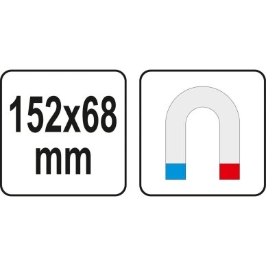 Magnetinė lėkštelė 152x68x16 mm YATO YT-08312 | 2 magnetai 4 Magnetinė lėkštelė 152x68x16 mm YATO YT-08312 | 2 magnetai 4