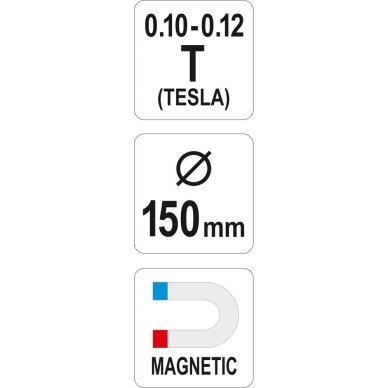 Magnetinė lėkštutė/lentyna | 150 mm (YT-08305) 2 Magnetinė lėkštutė/lentyna | 150 mm (YT-08305) 2