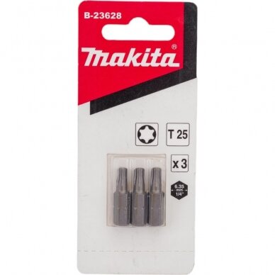 Makita sukimo antgaliai T25x25mm, 3 vnt. Makita sukimo antgaliai T25x25mm, 3 vnt.