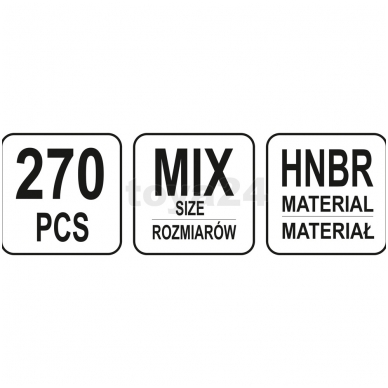 Manžetų rinkinys kondicionieriaus sistemai HNBR 270 vnt. 3
