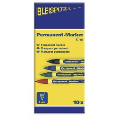 Markeris Bleispitz Fine, raudonas 1mm 2 Markeris Bleispitz Fine, raudonas 1mm 2