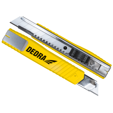 Metalinis peilis laužomais ašmenimis 18mm DEDRA M9009 Metalinis peilis laužomais ašmenimis 18mm DEDRA M9009