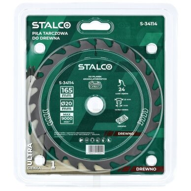 Medienos pjovimo diskas STALCO 165x20x48 2