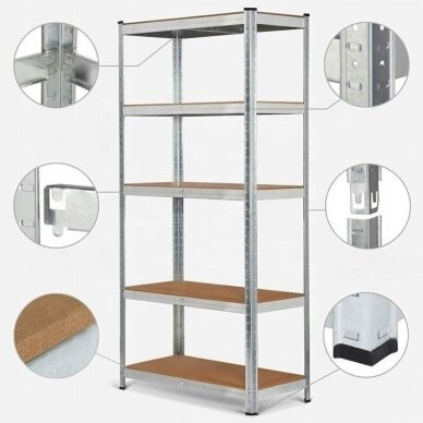 Metalinis sandėliavimo stelažas 180x90x40 5 lentynos DEDRA N1410 1