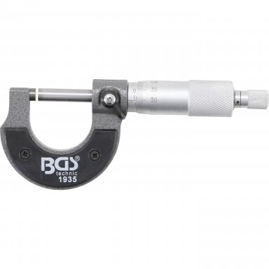 Mikrometras medinėje dėžutėje gradavimas 0,01mm 0 - 25mm Mikrometras medinėje dėžutėje gradavimas 0,01mm 0 - 25mm