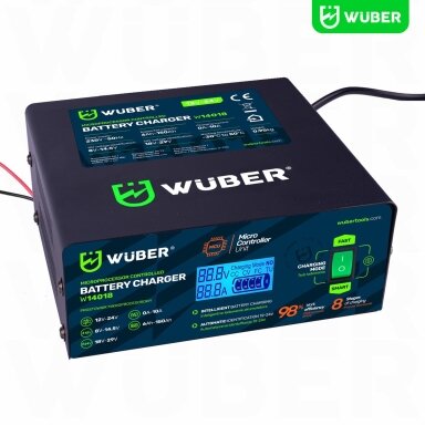 Mikroprocesorinis automobilio akumuliatoriaus įkroviklis 10 A 6-150 Ah 2-24 V WUBER Mikroprocesorinis automobilio akumuliatoriaus įkroviklis 10 A 6-150 Ah 2-24 V WUBER