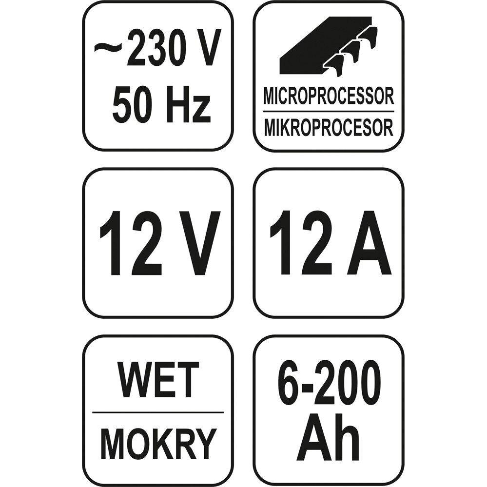 Mikroprocesorinis impulsinis akumuliatorių pakrovėjas 12V 12A 6-200ah 4 Mikroprocesorinis impulsinis akumuliatorių pakrovėjas 12V 12A 6-200ah 4