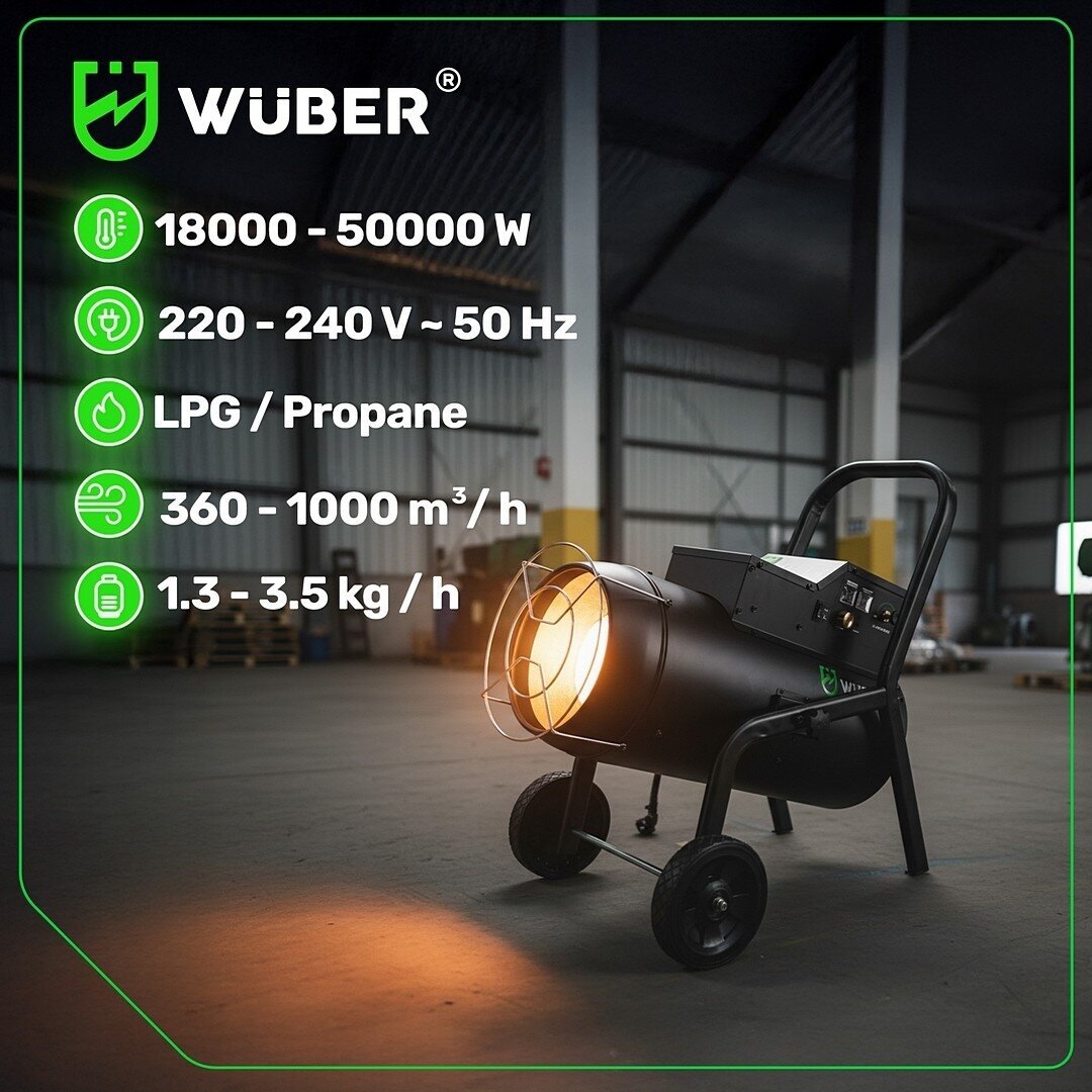 Mobilus ir reguliuojamas WUBER dujinis šildytuvas 18–50 kW 13